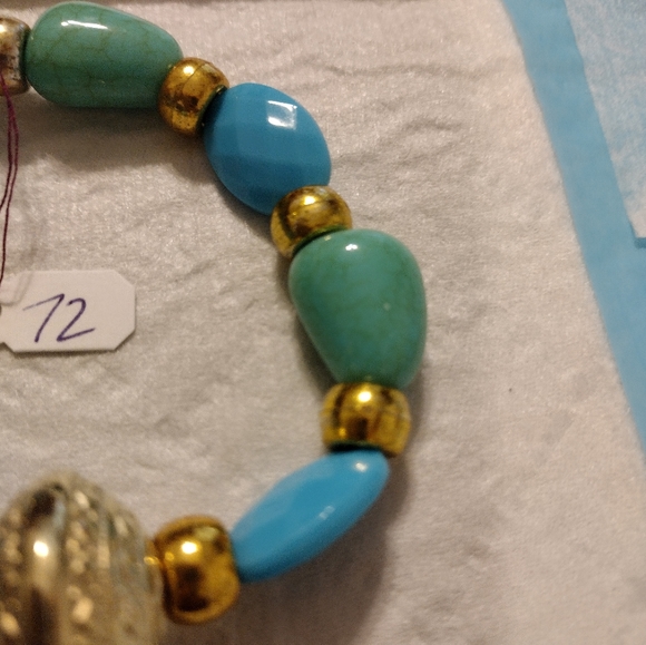 Artemis's Gems custom-made beaded bracelet with gold metal engraved bead - Picture 5 of 5